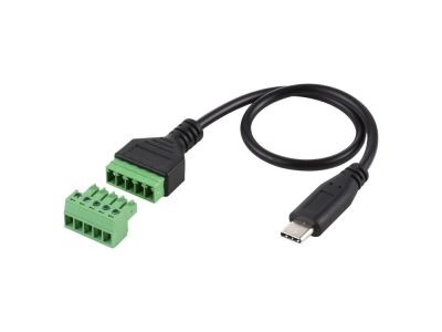 USBC Male to Terminal Breakout Connector with Screws, Rewire Reconfiguration Adapter