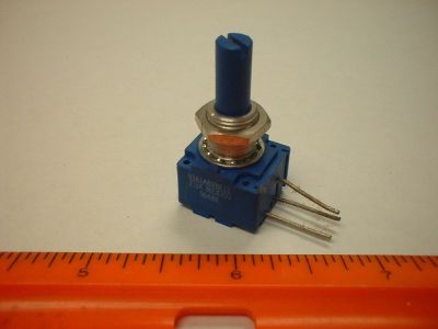 2.5K 2500 Ohm Potentiometer - Linear, 1/4 inch dia. shaft, single turn,