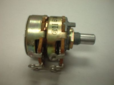 Dual Gang Potentiometer, Linear, 1/4 inch X 3/8 inch shaft B1MX2