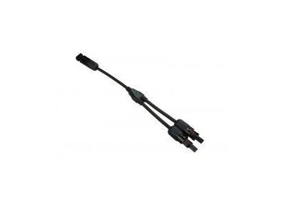 MC4 Solar Panel Cable Y Splitter, Male to 2 Females, 1Ft, 30A