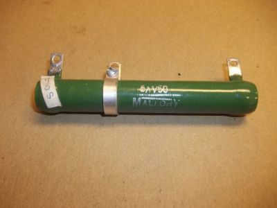 50 Ohm 50 Watt ADJUSTABLE Power Resistor, 4 inch x 5/8 inch MALLORY 5AV50