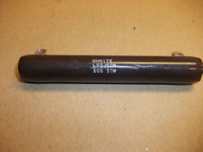 50 Ohm 50 Watt Power Resistor, 4 inch X 5/8 inch OHMITE L50J50R