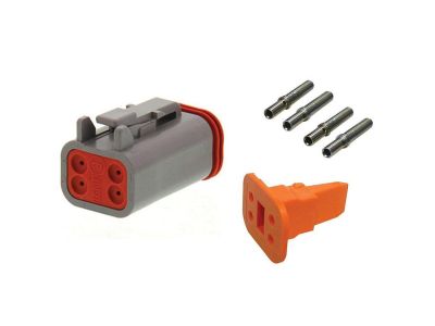 DEUTSCH WEATHER PACK KIT, CATERPILLAR 4 PIN HOUSING, FEMALE CONTACTS, DT06-4S, 155-2262, 9X3402