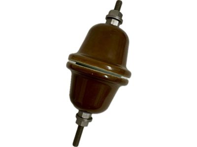 Round Ceramic Porcelain Insulator Standoff, 2.5 Inch Wide x 6.5 Inches Tall Over All, 1/4 inch Studs, Bell Type