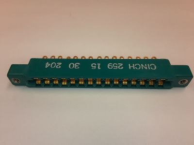 CINCH CARD EDGE CONNECTOR 15 Position, .156 inch SOLDER EYELET SINGLE READOUT 259-15-30-204 W31