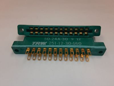 CARD EDGE CONNECTOR 24 Position, .156 inch SOLDER EYELET TRW, CINCH 50 24A 30, 251-12-30-160, 251 12 30 160 DUAL READOUT W34
