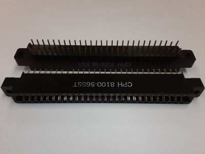CARD EDGE CONNECTOR 56 Position, .125 inch PC BOARD MOUNT DOUBLE READOUT CPH 8100 56 SST W33