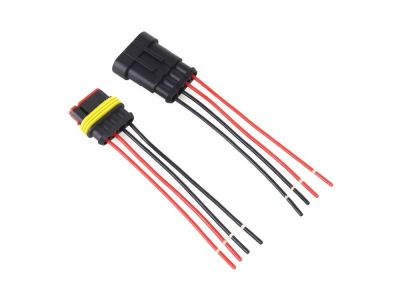 4 Wire WEATHER PACK SET, 4 PIN HOUSING, MALE and FEMALE 18ga, Water Proof