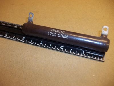 1700 Ohm 1.7K 50 Watt Power Resistor, 4 inch x 5/8 inch OHMITE
