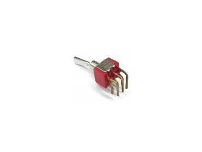 Mini Toggle Switch On-On-On, DPDT, Paddle Handle, Right Angle Terminals 7211 C&K