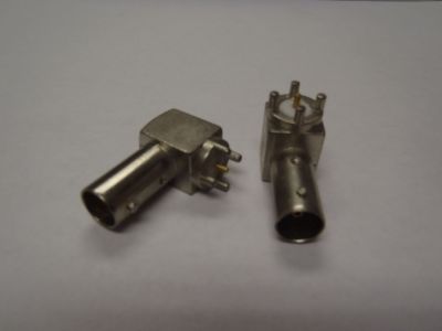 BNC PCB FEMALE, RIGHT ANGLE, 90 DEGREE BLUNT POST