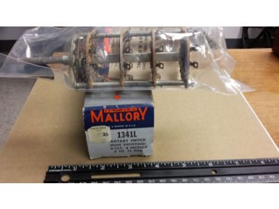 MALLORY 1341L BREAK BEFORE MAKE 4 POLE 4 SECTION 2-11 POSITIONS ROTARY SWITCH