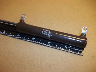 2500 Ohm 50 Watt Power Resistor, 4 inch X 5/8 inch OHMITE L50J2K5