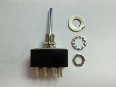 Mini Toggle Switch 6A 125VAC, On-Off-On, 4PDT Solder Terminals, OAK 32-460 17508