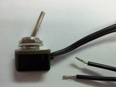 Toggle Switch 3A 125V, On-Off, SPST Wire Leads ,