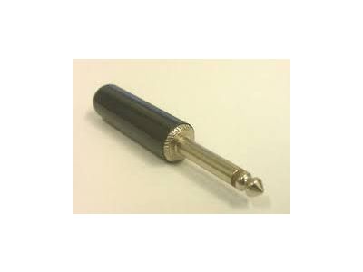 SWITCHCRAFT .206 inch TS MONO PLUG BLACK PLASTIC HANDLE SOLDER TERMINAL