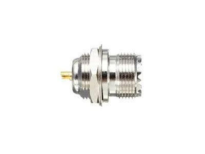 UHF SO239 BULKHEAD FEMALE, 7/16 DIAMETER REAR MOUNT, SOLDER CUP TYPE,