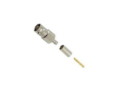 BNC STRAIGHT FEMALE, CRIMP TYPE, FITS CABLES RG58, RG141