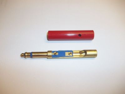 SWITCHCRAFT Equivenlent 484 RED 1/4 inch 3 CONDUCTOR NON MIL PATCHBAY CONNECTOR SCREW TERMINALS