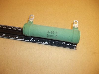 1000 Ohm 1k ohm 40 Watt Power Resistor, 3 1/2 inch X 7/8 inch CLAROSTAT K-40-N