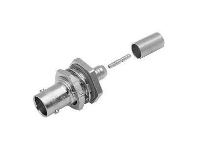 KINGS / HIGH VOLTAGE BNC SHV BULKHEAD FEMALE, CRIMP TYPE, RG58