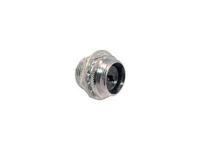 AMPHENOL 80C female panel mount connector. 80 series. 1 contact Requires 5/8 inchD hole, 5/8 inch behind panel depth.