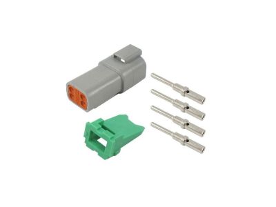 DEUTSCH WEATHER PACK KIT, CATERPILLAR 4 PIN HOUSING, MALE CONTACTS, DT04-4P, 3E3377, 9X3401