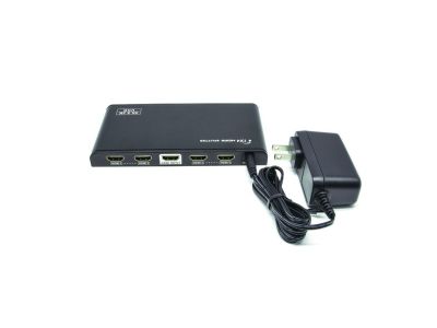 4 way HDMI splitter distributes the input of the HDMI signal into 4 outputs simultaneously. It supports Full HD,3D and up to 2K,4K
