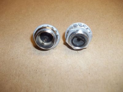 AMPHENOL 80C1 male panel mount connector. 80 series. 1 contact Requires 5/8 inchD hole, 5/8 inch behind panel depth.