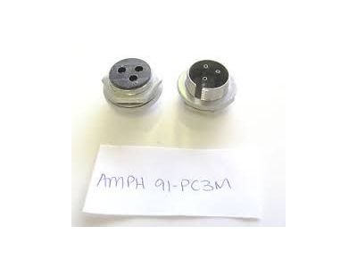 AMPHENOL 3 CONTACT PANEL MOUNT MALE 91PC3M