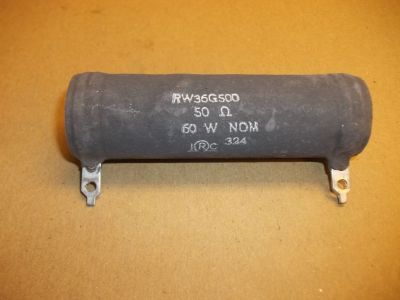 50 Ohm 60 Watt Power Resistor, 4 inch x 1 1/8 inch IRC RW36G500
