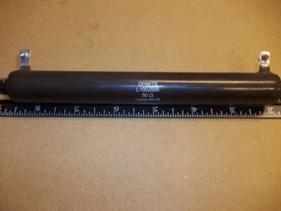 SURPLUS 50 Ohm 100 Watt Power Resistor, 6.5 inch X .75 inch OHMITE L100J50R