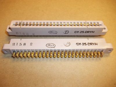 CARD EDGE CONNECTOR 50 Position, .150 inch SOLDER EYELET DOUBLE READOUT MASTERITE IND. KEY TABS BETWEEN POSITIONS 2-3 AND 21-22