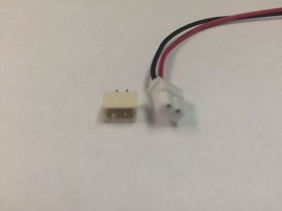 2 PIN Male and Female Set. Miniature 2 conductor connector with 6 inch red and black leads, .1 inch spacing