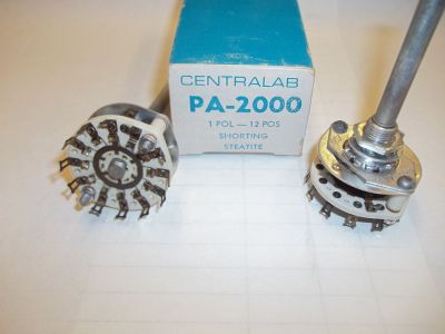 38173 1 POLE 12 POS MAKE BEFORE BREAK CENTRALAB PA-2000 PA2000 STEATITE ROTARY SWITCH