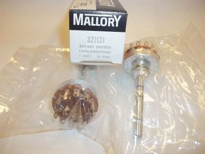 38446 1 POLE 12 POS BREAK BEFORE MAKE MALLORY 32112J ROTARY SWITCH