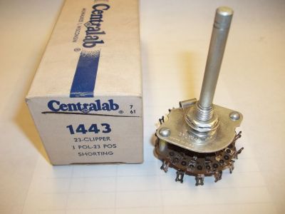 38452 1 POLE 23 POS CENTRALAB 1443 MAKE BEFORE BREAK ROTARY SWITCH
