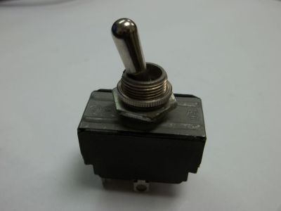 TOGGLE SWITCH, 6A 120V, ON - OFF, DPST, SOLDER TERMINALS, BAT HANDLE