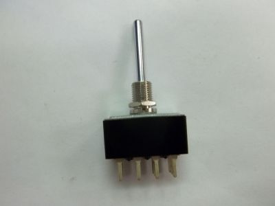 Bat Handle Miniature Toggle Switch, 6A 125V, On - On, 4PDT, Solder Lug Terminal Connection, OAK 32-450 17505