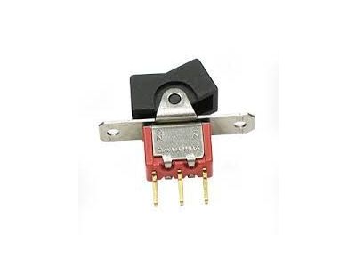 Rocker Switch, 0.4A 125V, On - Off - (On), Momentary(), SPDT, Solder Lug Terminal Connection, C&K 7107