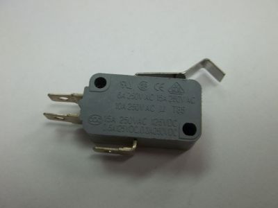 MICRO SWITCH, 10A 125V, (ON) - ON, Momentary(), SPDT, 3/16 inch QUICK SLIDE SPADE TERMINALS, BENT LEVER, KW9 BH QIAOH