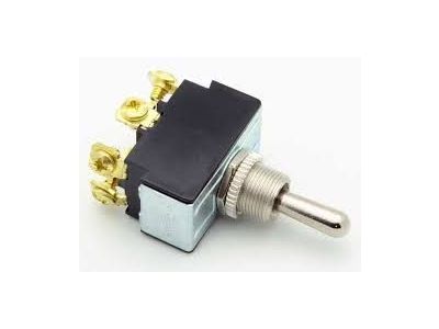 TOGGLE SWITCH, ON - (ON), Momentary(), DPDT, 20A 125V, BAT HANDLE, SCREW TERMINALS, ST50R