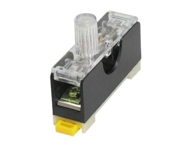 1-1/4 Inch X 1/4 Inch DIN RAIL MOUNT FUSE HOLDER. 120V Indicator Lamp, FS-10, FS-101