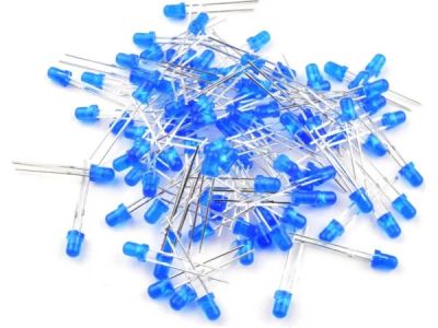 100pk 3mm Blue Super Bright Diffused LED