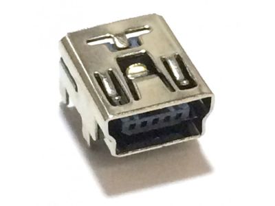 USB MINI 5 PIN FEMALE PC MOUNT RIGHT ANGLE
