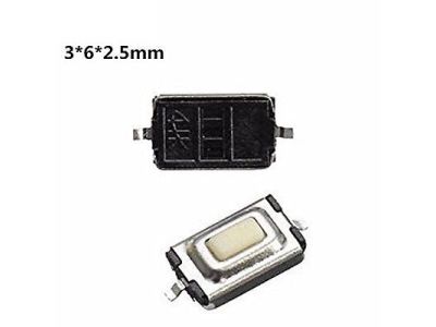 Key Fob Tact, Printed Circuit Tacticle Switch SPST 50mA 32V OFF- (ON) Surface Mount 3x6x2.5mm