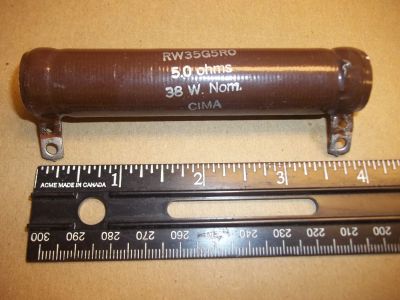 5 Ohm 38 Watt Power Resistor, 4 inch x 3/4 inch CIMA RW35G5R0