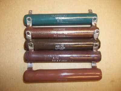 5 Ohm 50 Watt Power Resistor, 4 inch x 5/8 inch L50J5R0 0400A VP-50-K 50WF050
