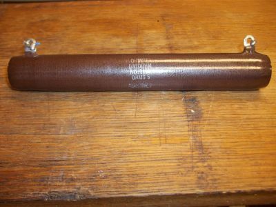 SURPLUS 5 Ohm 175 Watt Power Resistor, 8.5 inch X 1 1/8 inch OHMITE 1156