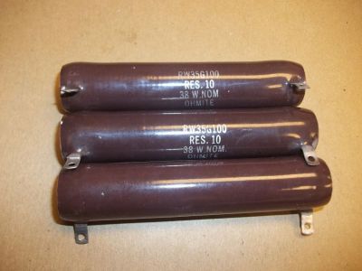 10 Ohm 38 Watt Power Resistor, 4 inch x 3/4 inch OHMITE RW35G100
